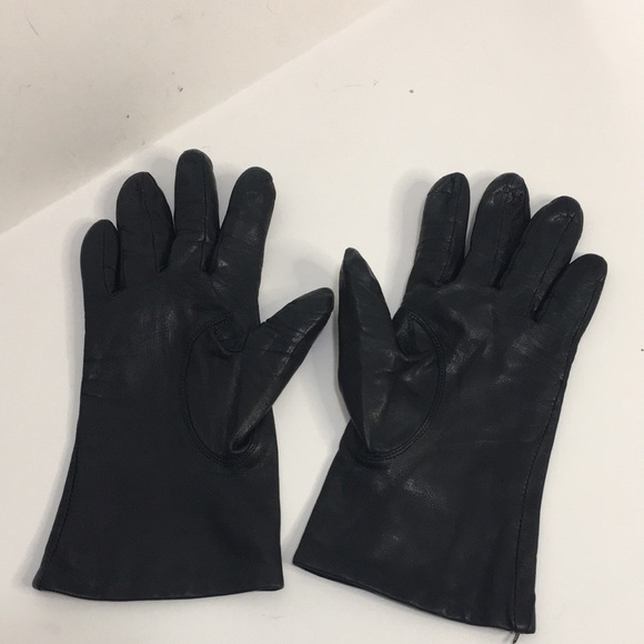 GENUINE Leather Women Black Gloves Size S - Picture 6 of 12